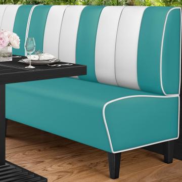 AMERICAN 1 | American Diner Bench | W:H 160 x 103 cm | Striped | Turquoise | Leather