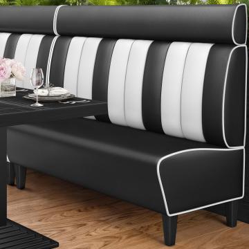 AMERICAN 1 | American Diner Bench | W:H 180 x 128 cm | Striped | Black | Leather