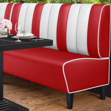 AMERICAN 1 | American Diner Bench | W:H 180 x 103 cm | Striped | Red | Leather