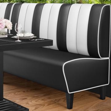 AMERICAN 1 | American Diner Bench | W:H 180 x 103 cm | Striped | Black | Leather