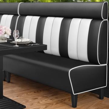 AMERICAN 1 | American Diner Bench | W:H 200 x 128 cm | Striped | Black | Leather
