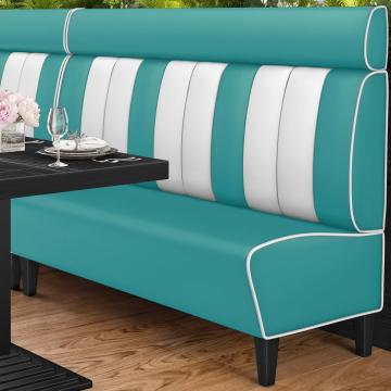 AMERICAN 1 | American Diner Bench | W:H 200 x 128 cm | Striped | Turquoise | Leather