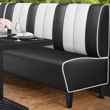 AMERICAN 1 | American Diner Bench | W:H 200 x 103 cm | Striped | Black | Leather
