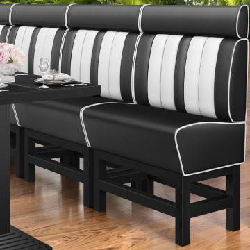 AMERICAN 1 | Bar Height American Diner Booth | W:H 100 x 158 cm | Striped | Black | Leather