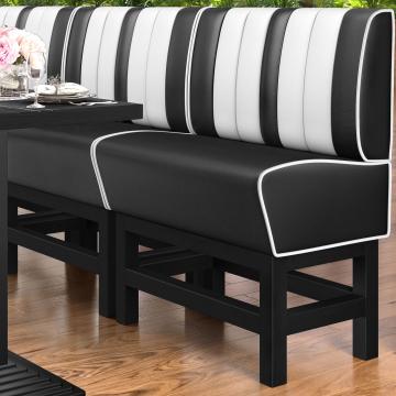 AMERICAN 1 | Diner High Bench | WxH: 100 x 133 cm | Striped | Black | Leather