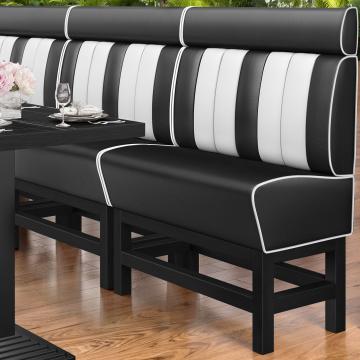 AMERICAN 1 | Bar Height American Diner Booth | W:H 120 x 158 cm | Striped | Black | Leather