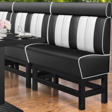 AMERICAN 1 | Bar Height American Diner Booth | W:H 180 x 158 cm | Striped | Black | Leather