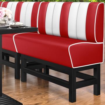 AMERICAN 1 | Bar Height American Diner Booth | W:H 160 x 133 cm | Striped | Red | Leather