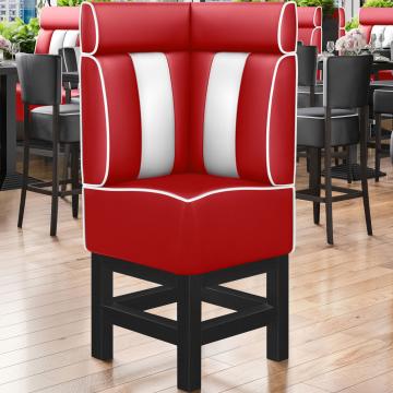 AMERICAN 1 | Diner Corner Booth | W:H 64 x 158 cm | Striped | Red | Leather