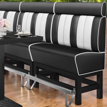 AMERICAN 1 | Bar Height American Diner Booth | W:H 120 x 158 cm | Striped | Black | Leather