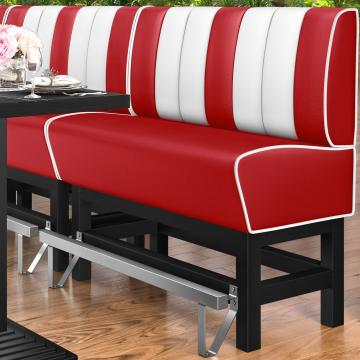 AMERICAN 1 | Bar Height American Diner Booth | W:H 180 x 133 cm | Striped | Red | Leather