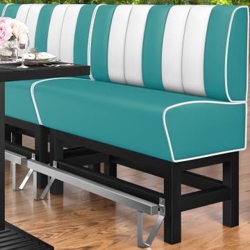 AMERICAN 1 | Bar Height American Diner Booth | W:H 180 x 133 cm | Striped | Turquoise | Leather