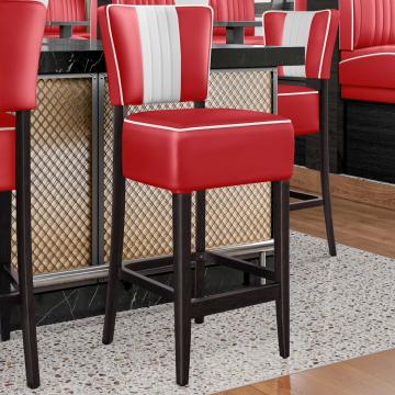 AMERICAN 2 | Diner Bar Stool | Red | Leather