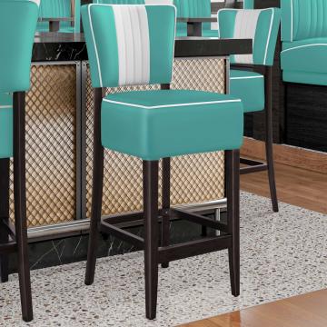 AMERICAN 2 | Diner Bar Stool | Turquoise | Leather
