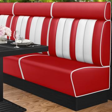 AMERICAN 2 | American Diner Bench | W:H 100 x 128 cm | Striped | Red | Leather