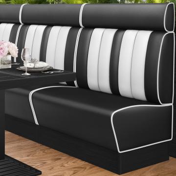 AMERICAN 2 | American Diner Bench | W:H 100 x 128 cm | Striped | Black | Leather