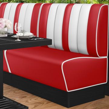 AMERICAN 2 | American Diner Bench | W:H 100 x 103 cm | Striped | Red | Leather