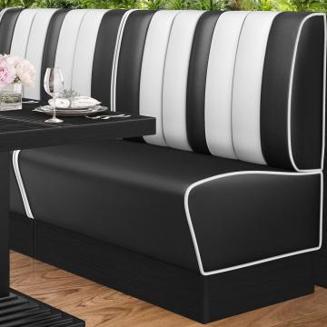 AMERICAN 2 | American Diner Bench | W:H 100 x 103 cm | Striped | Black | Leather