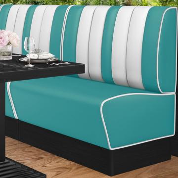 AMERICAN 2 | American Diner Bench | W:H 100 x 103 cm | Striped | Turquoise | Leather