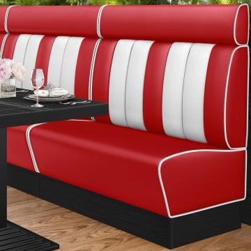 AMERICAN 2 | American Diner Bench | W:H 120 x 128 cm | Striped | Red | Leather