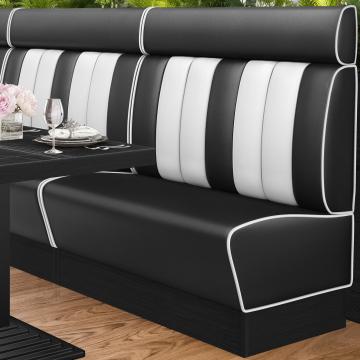 AMERICAN 2 | American Diner Bench | W:H 120 x 128 cm | Striped | Black | Leather