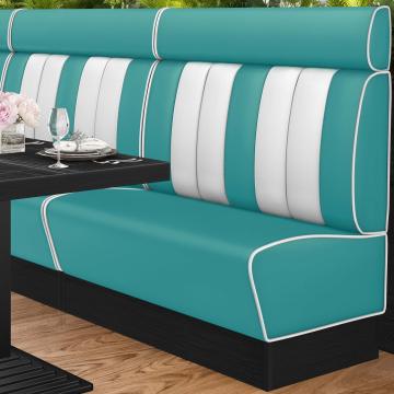 AMERICAN 2 | American Diner Bench | W:H 120 x 128 cm | Striped | Turquoise | Leather