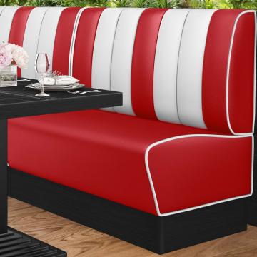 AMERICAN 2 | American Diner Bench | W:H 120 x 103 cm | Striped | Red | Leather