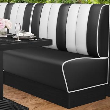 AMERICAN 2 | American Diner Bench | W:H 120 x 103 cm | Striped | Black | Leather
