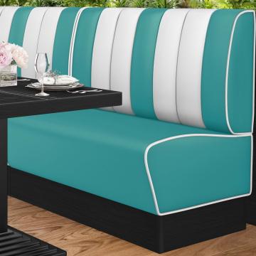 AMERICAN 2 | American Diner Bench | W:H 120 x 103 cm | Striped | Turquoise | Leather
