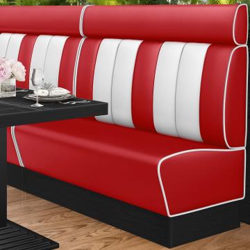 AMERICAN 2 | American Diner Bench | W:H 140 x 128 cm | Striped | Red | Leather