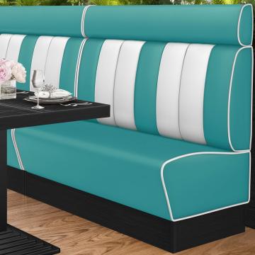 AMERICAN 2 | American Diner Bench | W:H 140 x 128 cm | Striped | Turquoise | Leather