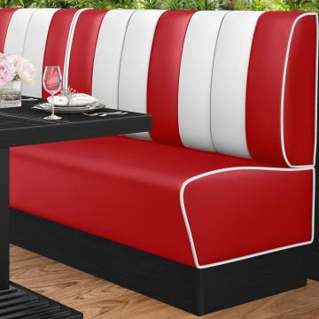 AMERICAN 2 | American Diner Bench | W:H 140 x 103 cm | Striped | Red | Leather