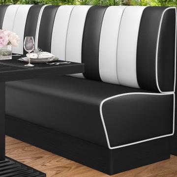 AMERICAN 2 | American Diner Bench | W:H 140 x 103 cm | Striped | Black | Leather
