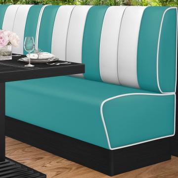 AMERICAN 2 | American Diner Bench | W:H 140 x 103 cm | Striped | Turquoise | Leather