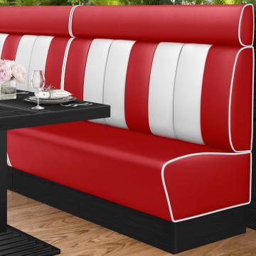 AMERICAN 2 | American Diner Bench | W:H 200 x 160 cm | Striped | Red | Leather