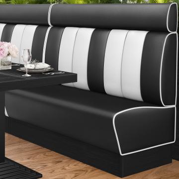 AMERICAN 2 | American Diner Bench | W:H 160 x 128 cm | Striped | Black | Leather