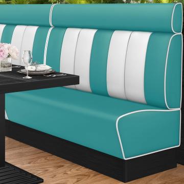 AMERICAN 2 | American Diner Bench | W:H 160 x 128 cm | Striped | Turquoise | Leather