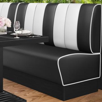 AMERICAN 2 | American Diner Bench | W:H 160 x 103 cm | Striped | Black | Leather