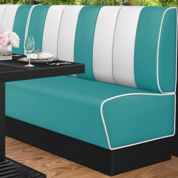 AMERICAN 2 | American Diner Bench | W:H 160 x 103 cm | Striped | Turquoise | Leather