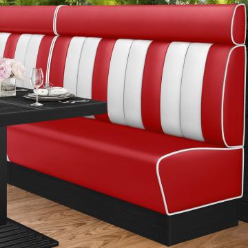 AMERICAN 2 | American Diner Bench | W:H 180 x 128 cm | Striped | Red | Leather