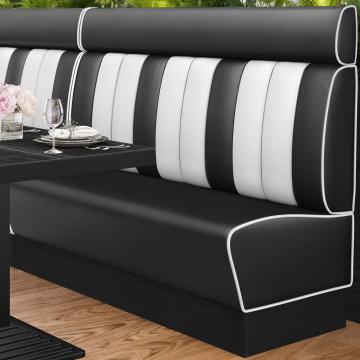 AMERICAN 2 | American Diner Bench | W:H 180 x 128 cm | Striped | Black | Leather