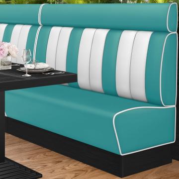 AMERICAN 2 | American Diner Bench | W:H 180 x 128 cm | Striped | Turquoise | Leather