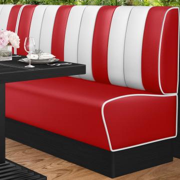 AMERICAN 2 | American Diner Bench | W:H 180 x 103 cm | Striped | Red | Leather