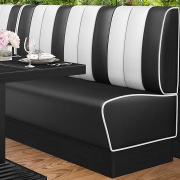 AMERICAN 2 | American Diner Bench | W:H 180 x 103 cm | Striped | Black | Leather