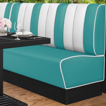 AMERICAN 2 | American Diner Bench | W:H 180 x 103 cm | Striped | Turquoise | Leather