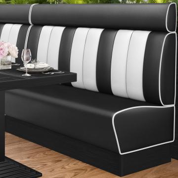 AMERICAN 2 | American Diner Bench | W:H 200 x 128 cm | Striped | Black | Leather