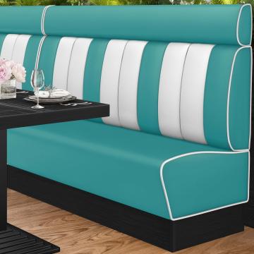 AMERICAN 2 | American Diner Bench | W:H 200 x 128 cm | Striped | Turquoise | Leather