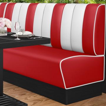AMERICAN 2 | American Diner Bench | W:H 200 x 103 cm | Striped | Red | Leather