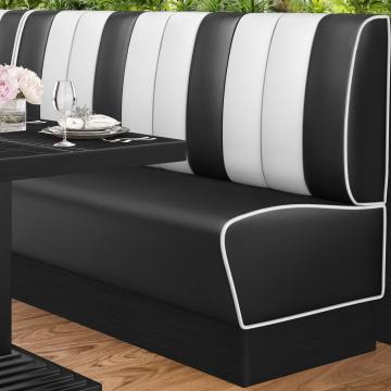 AMERICAN 2 | American Diner Bench | W:H 200 x 103 cm | Striped | Black | Leather