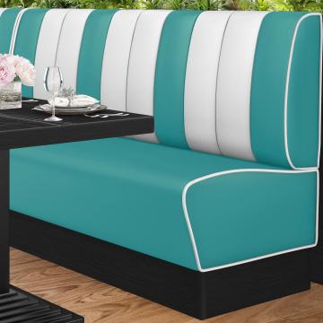 AMERICAN 2 | American Diner Bench | W:H 200 x 103 cm | Striped | Turquoise | Leather